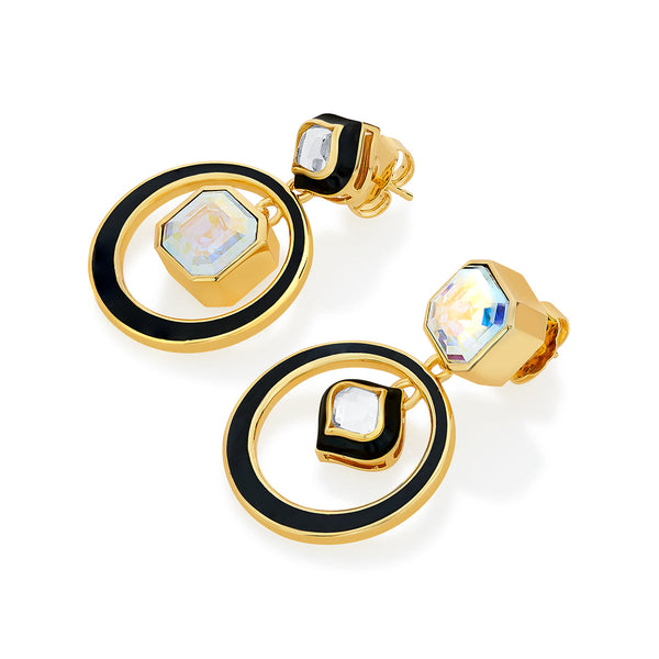 Isharya Meher Enamel Mirror Earrings Earrings Black