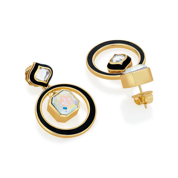 Isharya Meher Enamel Mirror Earrings Earrings Black