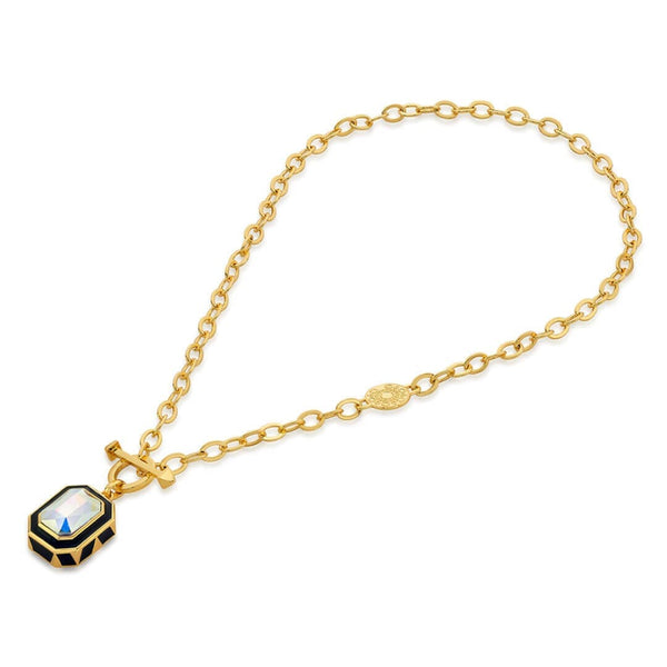 Isharya Meraki Black Enamel Necklace Necklaces White