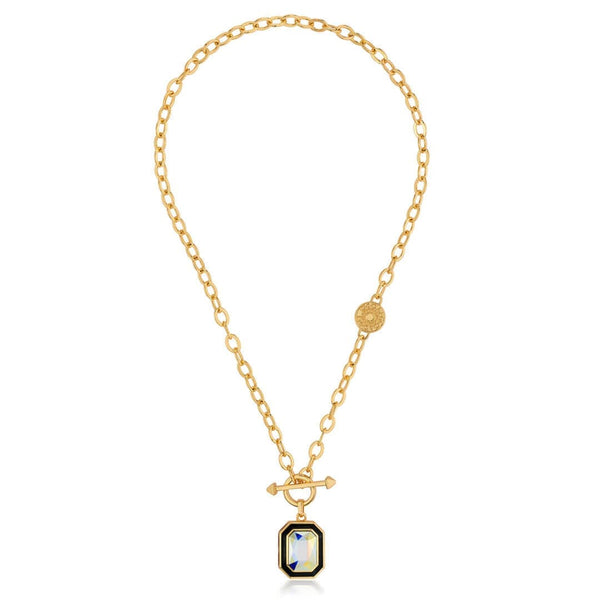 isharya Meraki Black Enamel Necklace Necklaces White