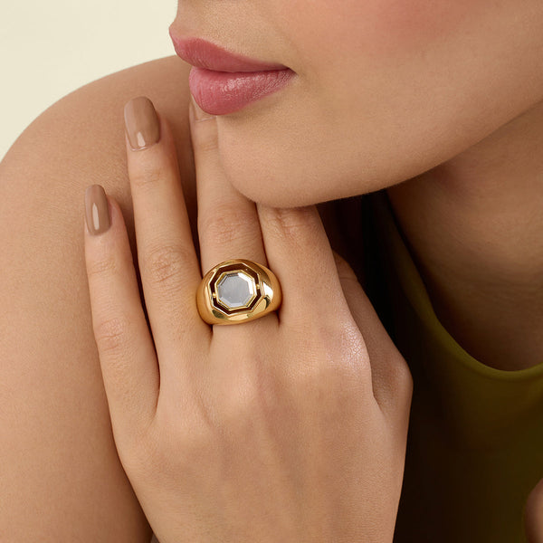 isharya Mirrors on the Move 2.0 Hexagonal Solo Ring Rings 6