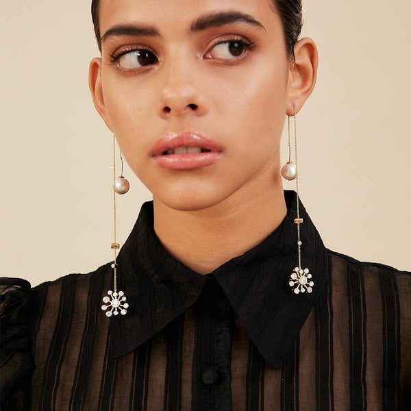 isharya Modern Maharani Floret Needle and Thread Earrings Earrings