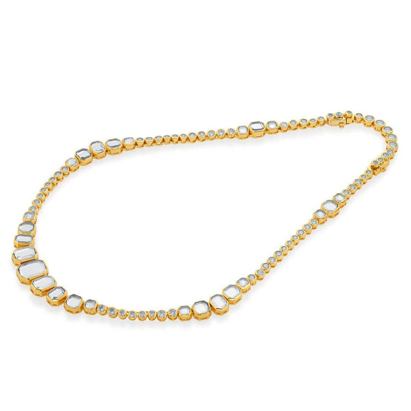 Isharya Nazm Mirror & CZ Short Necklace Necklaces Gold