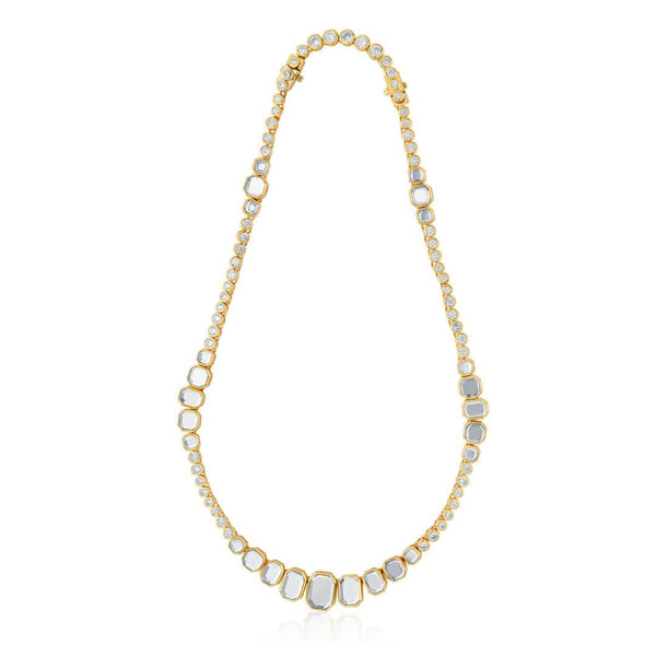 isharya Nazm Mirror & CZ Short Necklace Necklaces Gold