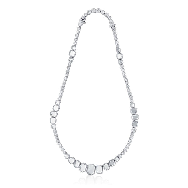 isharya Nazm Mirror & CZ Short Necklace Necklaces Silver