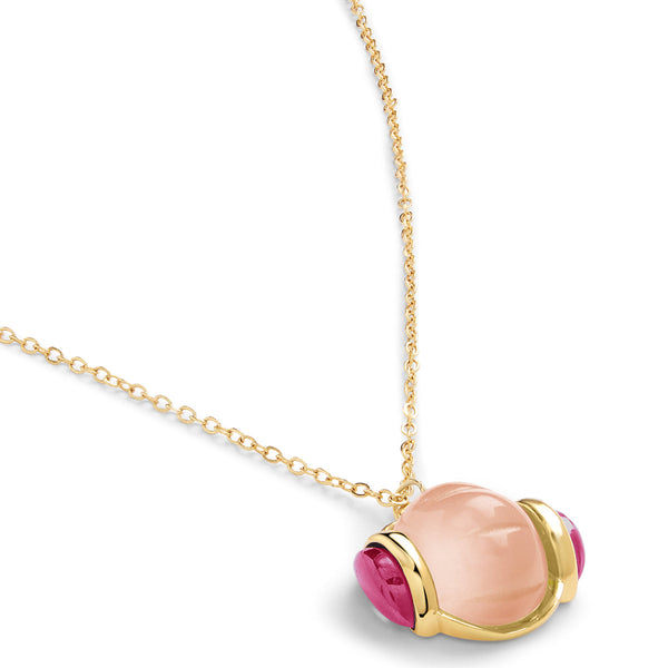 isharya Pink Tourmaline Pendant Necklace Necklaces Pink