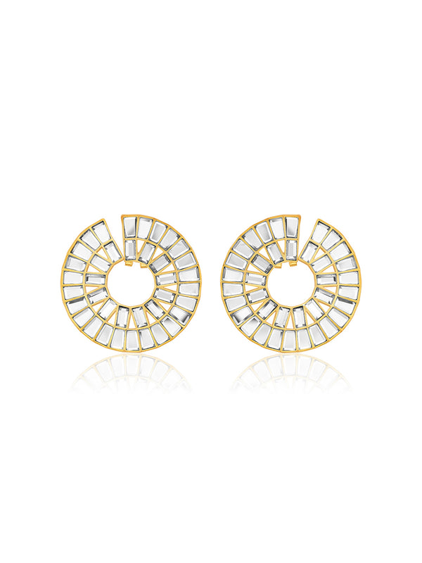 Isharya Prism Mirror Statement Hoop Earring Earrings