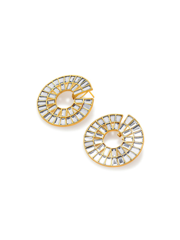 Isharya Prism Mirror Statement Hoop Earring Earrings