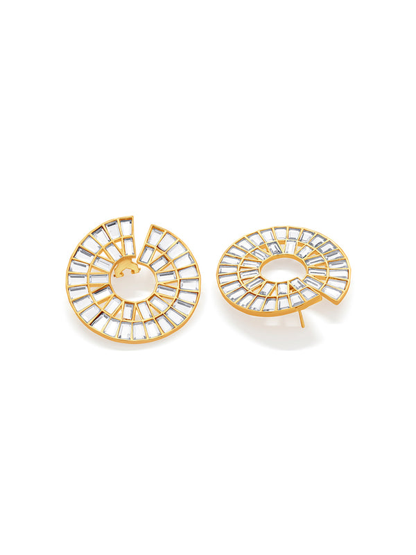 Isharya Prism Mirror Statement Hoop Earring Earrings