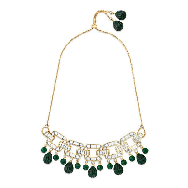 Isharya Raina Hydro Emerald & Mirror Statement Choker Choker Green