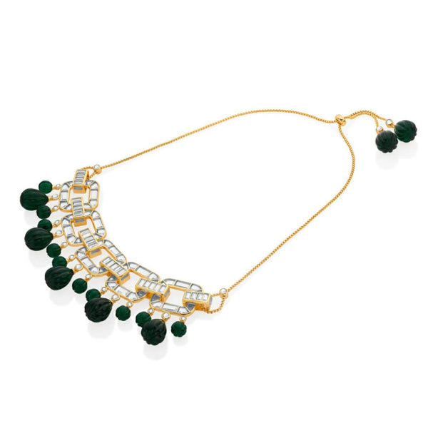 Isharya Raina Hydro Emerald & Mirror Statement Choker Choker Green