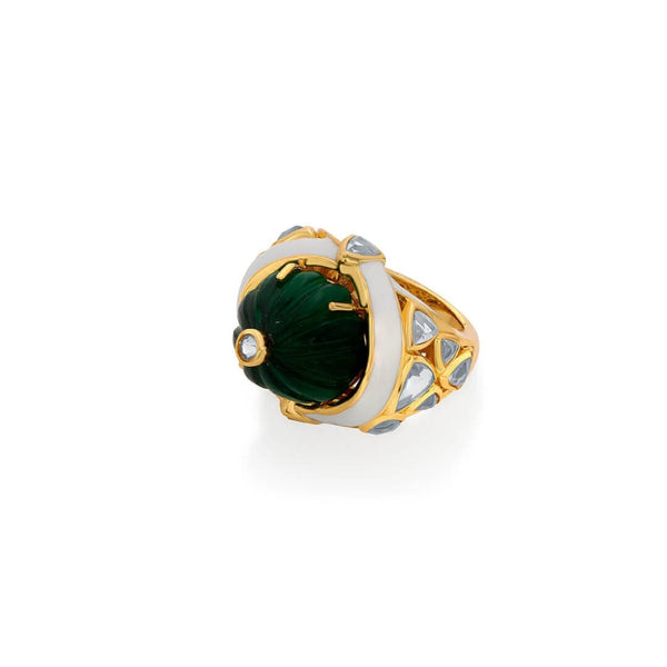 Isharya Raina Hydro Emerald & Mirror Statement Ring Rings 5