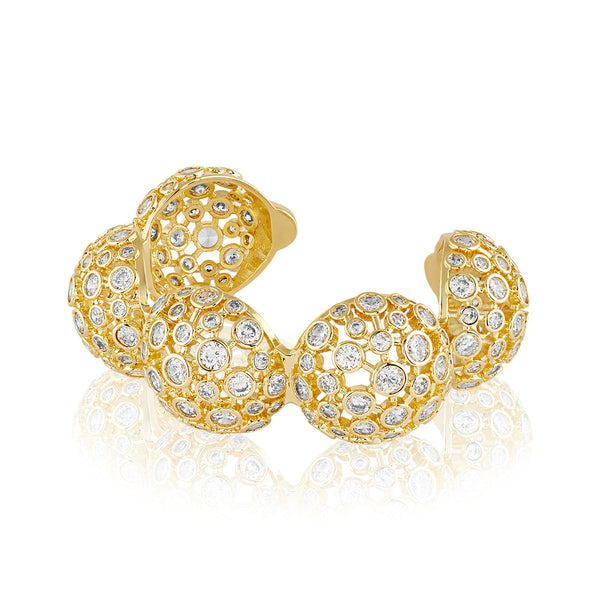 Isharya Red Crystal Ball Cuff Bracelet Bracelets XS