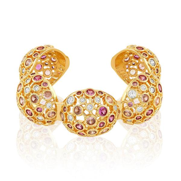 Isharya Red Crystal Ball Cuff Bracelet Bracelets XS