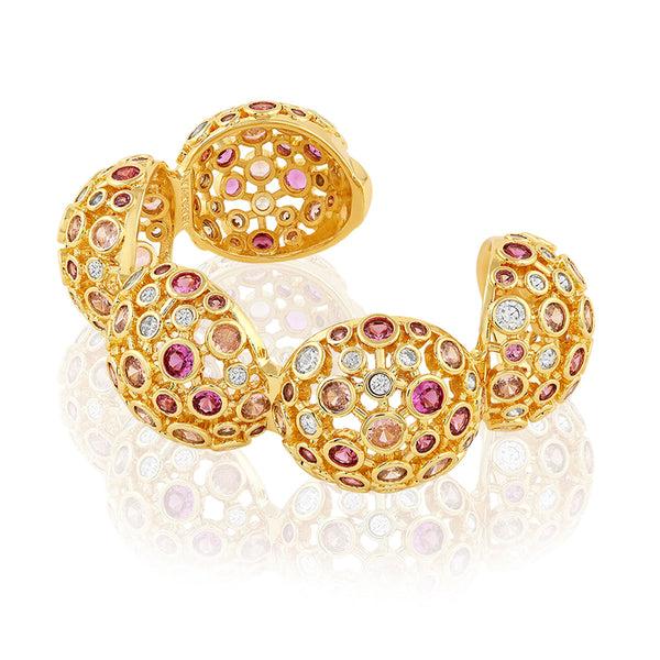 Isharya Red Crystal Ball Cuff Bracelet Bracelets XS