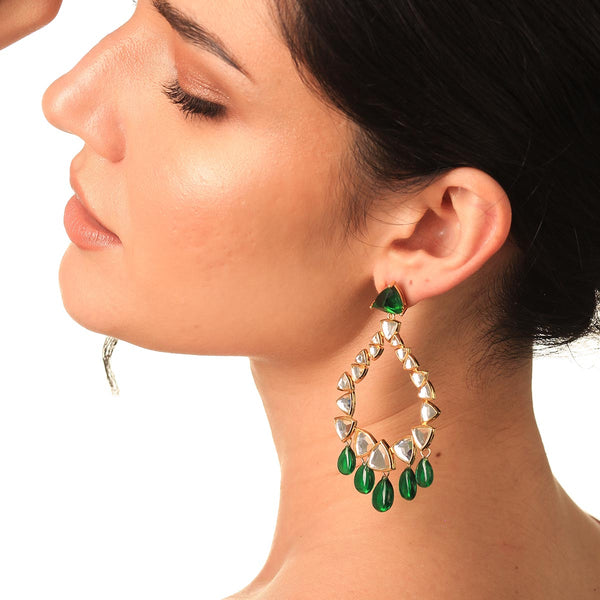 isharya Shiza Mirror & Hydro Emerald Drop Earrings Earrings