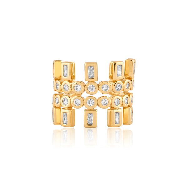 Isharya Summer Crystal Statement Ring Rings Free Size