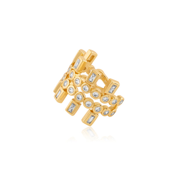 Isharya Summer Crystal Statement Ring Rings Free Size