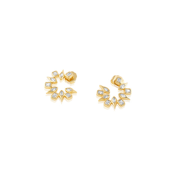 Isharya Tennis Girlie Small Front Back Earrings Earrings