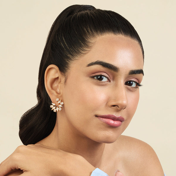 Isharya Tennis Girlie Small Front Back Earrings Earrings