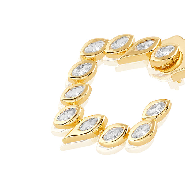 Isharya Tennis Girlie Square Front Back Earrings Earrings