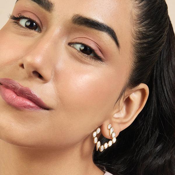 isharya Tennis Girlie Square Front Back Earrings Earrings