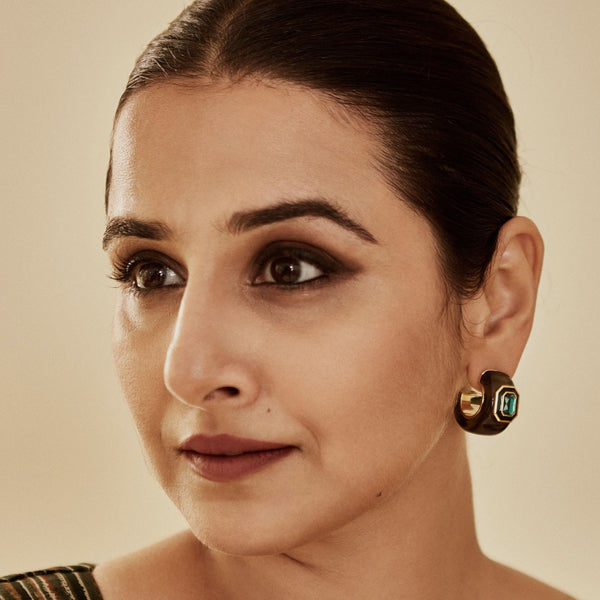 isharya Vidya Balan B-dazzle Green Crystal Resin Huggies