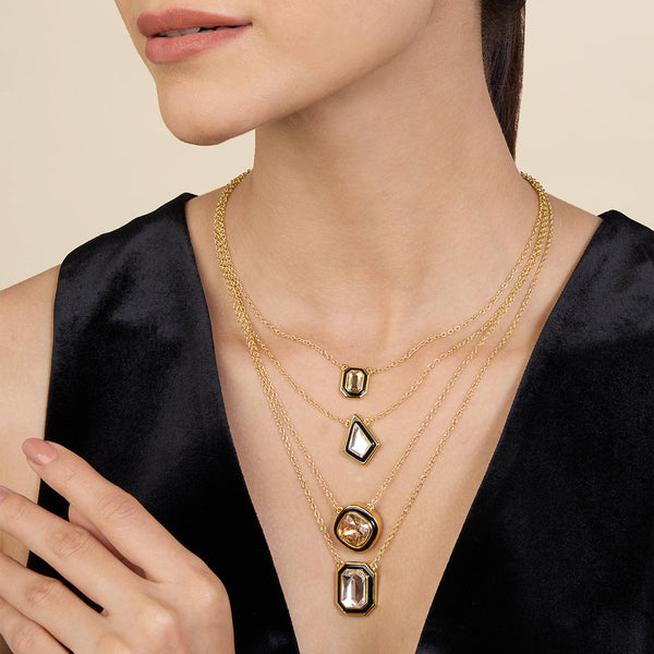 isharya White Gold Metaverse Four Layered Necklace Necklaces