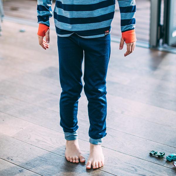 Isobaa Junior Merino Blend 200 Leggings (Navy/Sky)