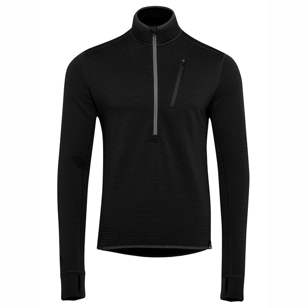 isobaa Mens 260 Merino Blend Grid Fleece (Black)