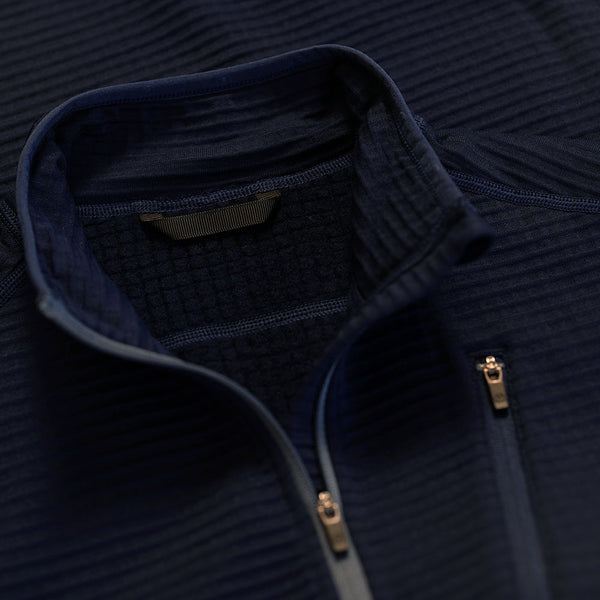 Isobaa Mens 260 Merino Blend Grid Fleece (Navy)