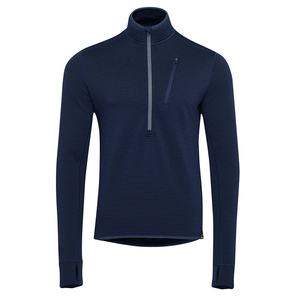 isobaa Mens 260 Merino Blend Grid Fleece (Navy)