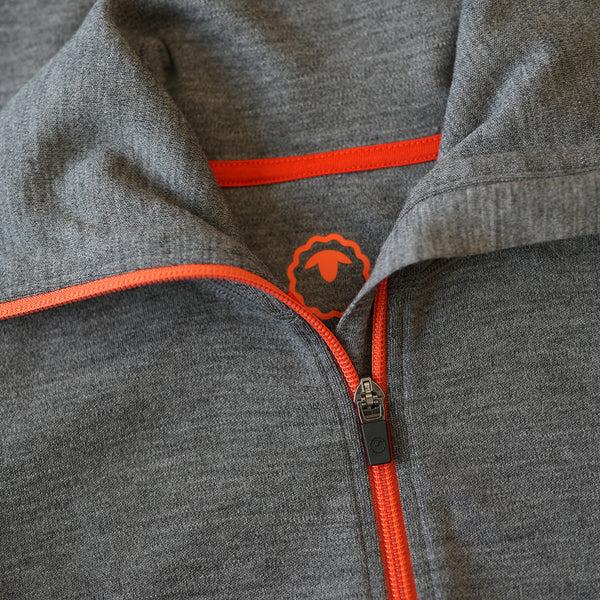 Isobaa Mens 320 Merino Full Zip (Charcoal/Orange)