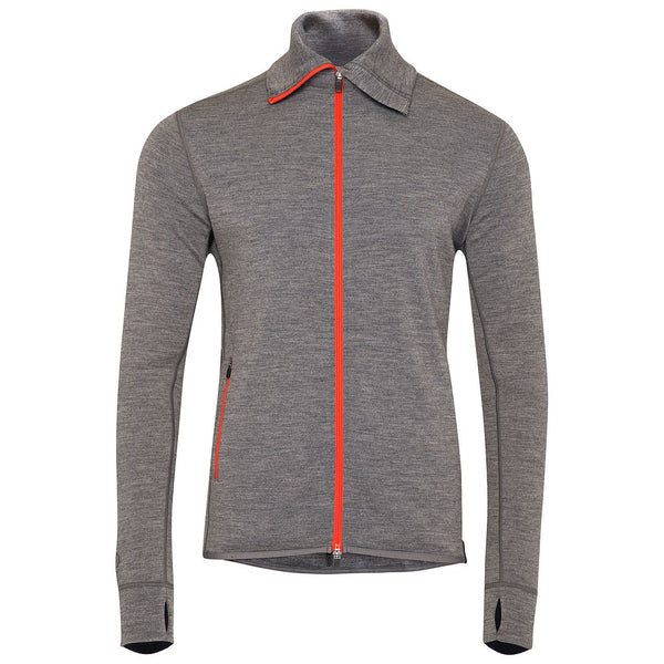 isobaa Mens 320 Merino Full Zip (Charcoal/Orange)