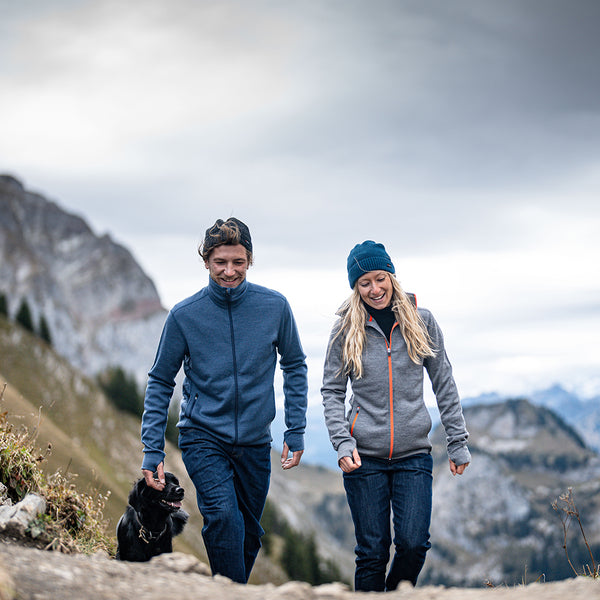 Isobaa Mens 320 Merino Full Zip (Denim/Navy)