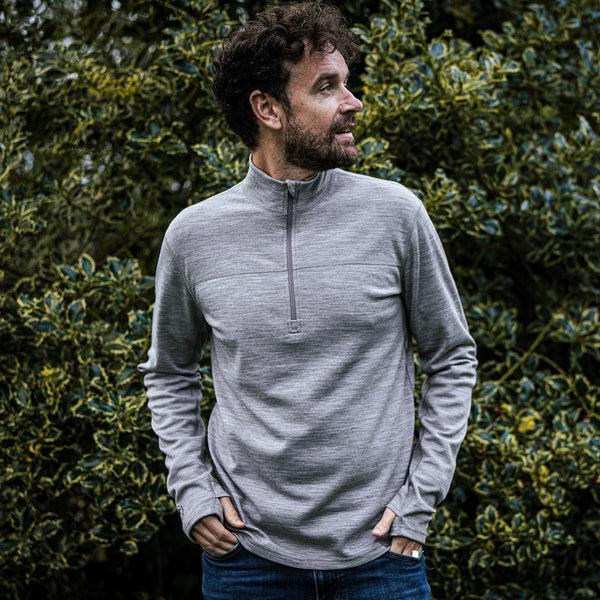 Isobaa Mens IsoSoft 240 Zip Neck (Grey)