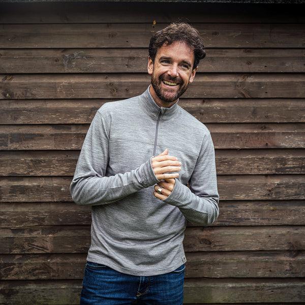 Isobaa Mens IsoSoft 240 Zip Neck (Grey)