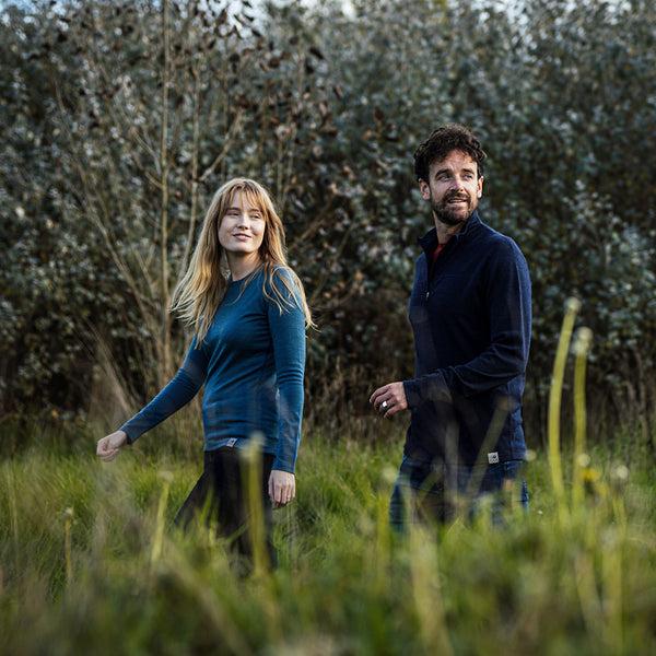 Isobaa Mens IsoSoft 240 Zip Neck (Navy)