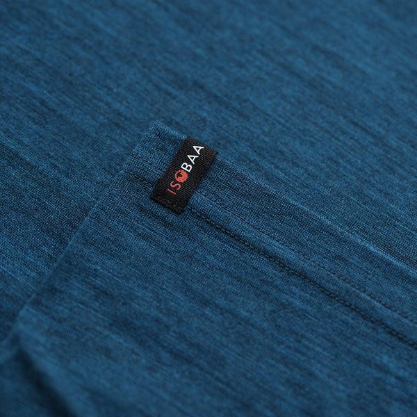 Isobaa Mens Merino 150 Mountains Tee (Petrol/Lime)