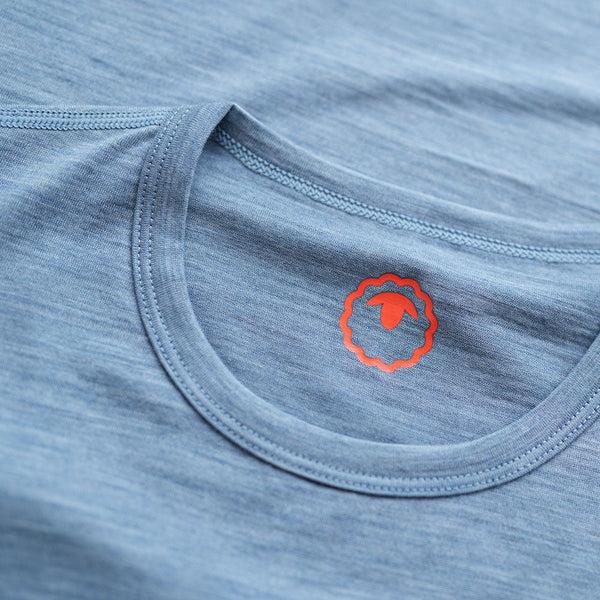 Isobaa Mens Merino 150 Mountains Tee (Sky/Petrol)
