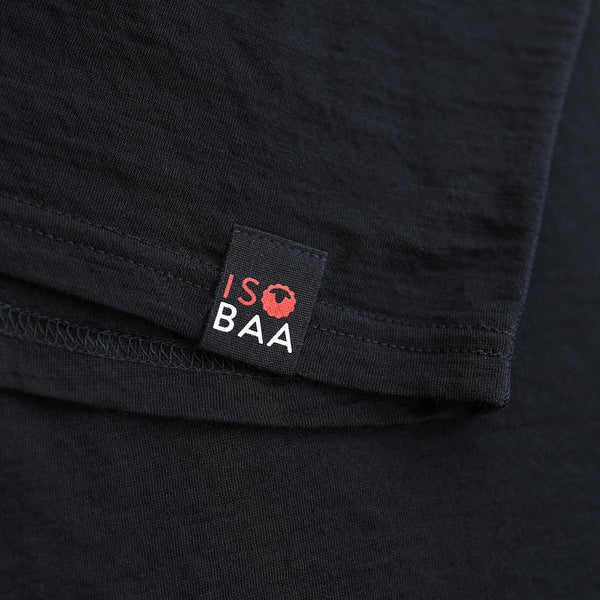 Isobaa Mens Merino 150 Short Sleeve Crew (Black)