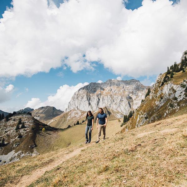 Isobaa Mens Merino 150 Short Sleeve Crew (Denim)