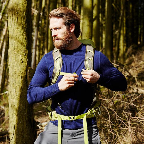 isobaa Mens Merino 180 Long Sleeve Crew (Navy)