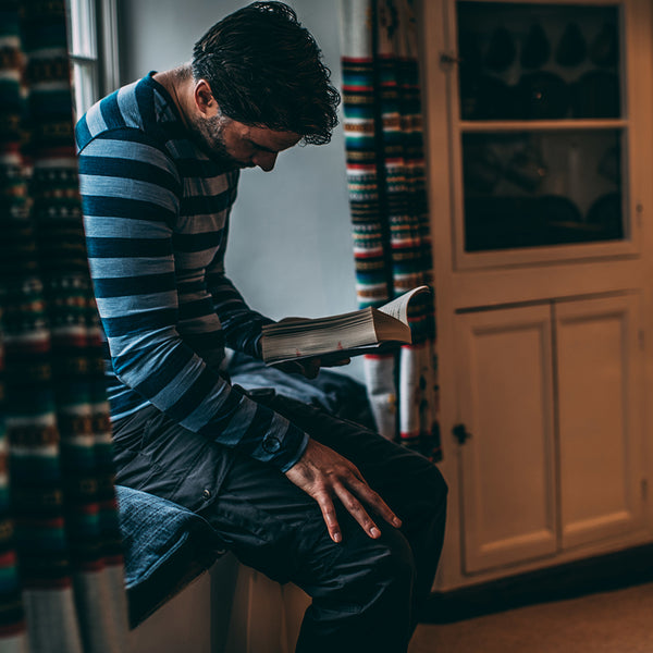 Isobaa Mens Merino 180 Long Sleeve Crew (Petrol/Sky)