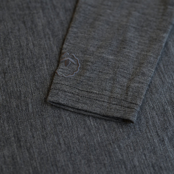 Isobaa Mens Merino 180 Long Sleeve Crew (Smoke)