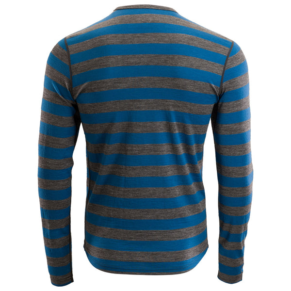 Isobaa Mens Merino 180 Long Sleeve Crew (Smoke/Blue)