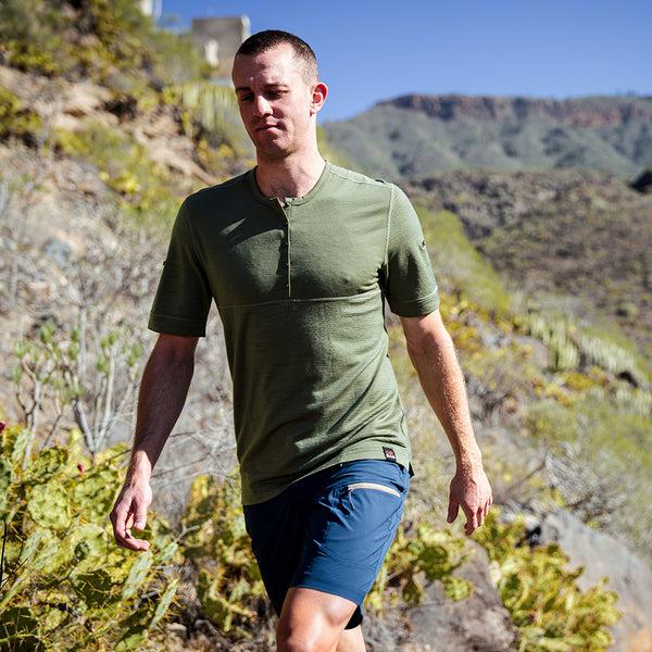 Isobaa Mens Merino 180 SS Hiking Top (Olive)