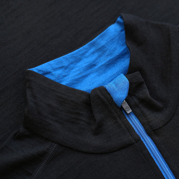 Isobaa Mens Merino 200 Long Sleeve Zip Neck (Black)