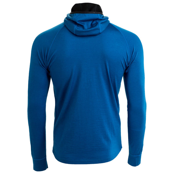 Isobaa Mens Merino 200 Zip Neck Hoodie (Blue)