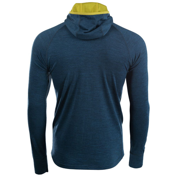 Isobaa Mens Merino 200 Zip Neck Hoodie (Petrol)
